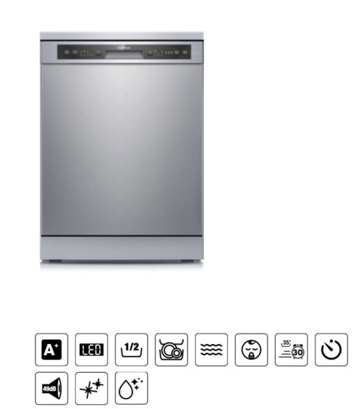 MÁY RỬA CHÉN ĐỘC LẬP HAFELE HDW F60G
